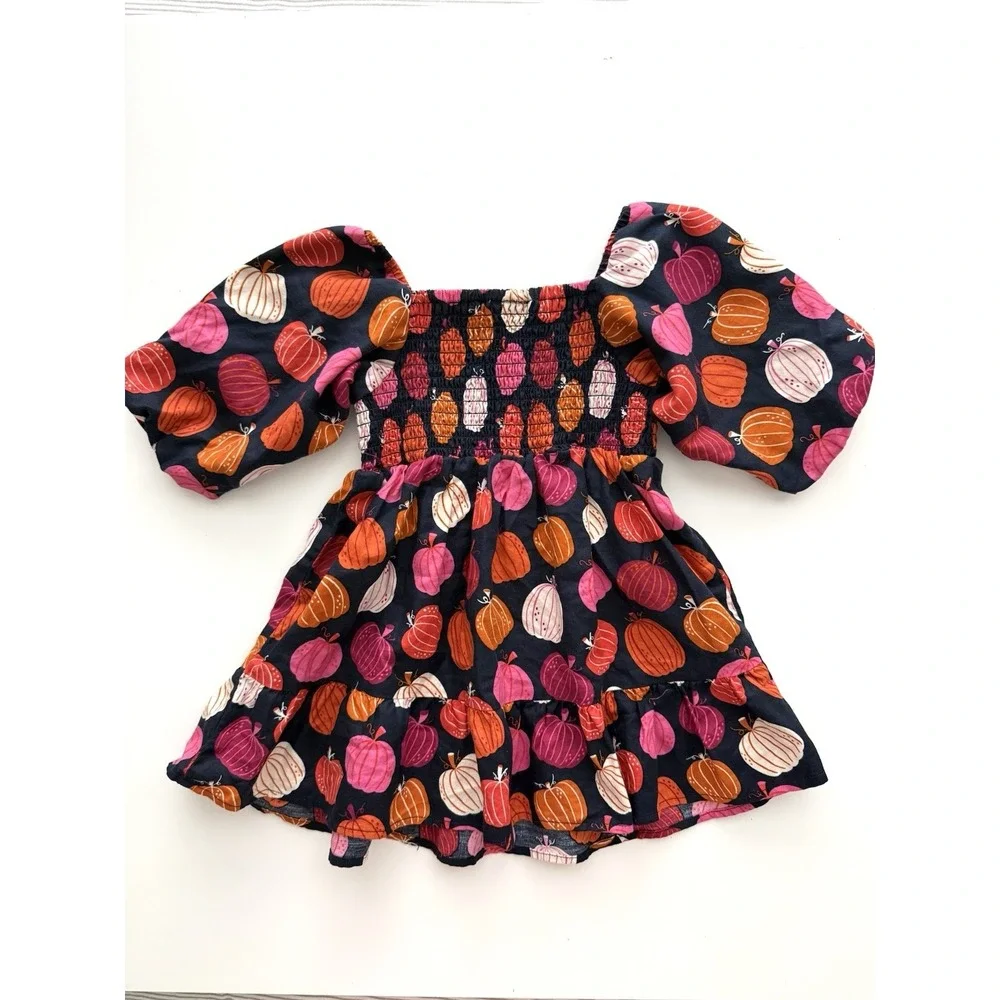 Gymboree Pumpkin Ruffle Dress Girls 2T Party Whimsical Colorful Halloween Fall
